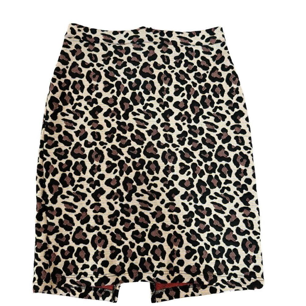 Anthropologie Maeve Nimah Leopard Print Knee Length Skirt size XS